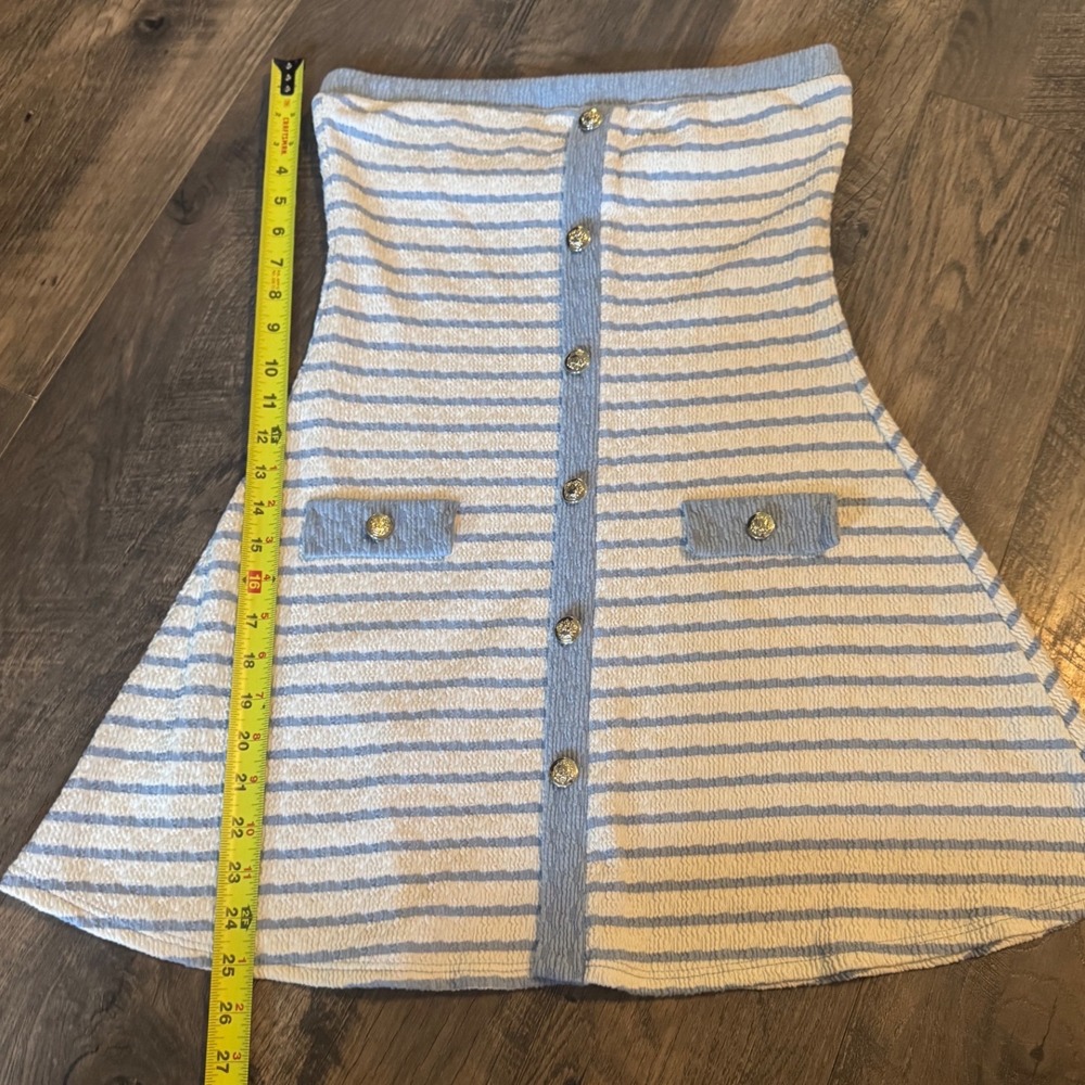 Saints 21‎ Womens Striped Strapless Mini Dress Blue White Nautical XL NWT